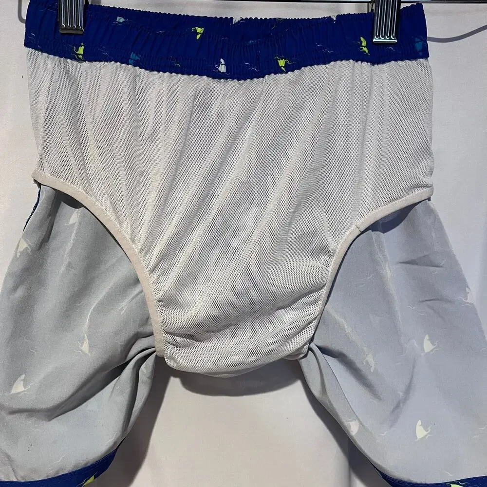 Wonder Nation Boys 5T Blue Shark Print Swim Trunks